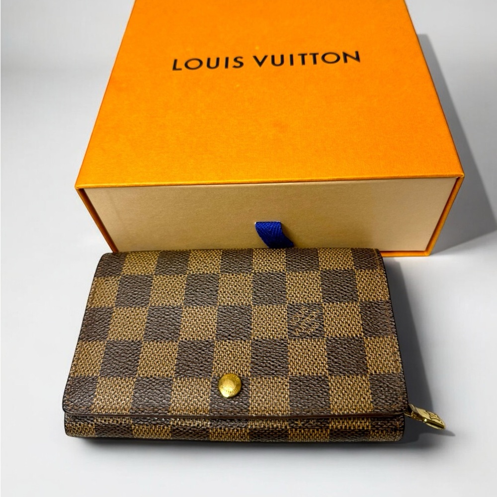 Louis Vuitton Damier Ebene Viennois Wallet Vintage 1995 Spain LV Box Authentic
